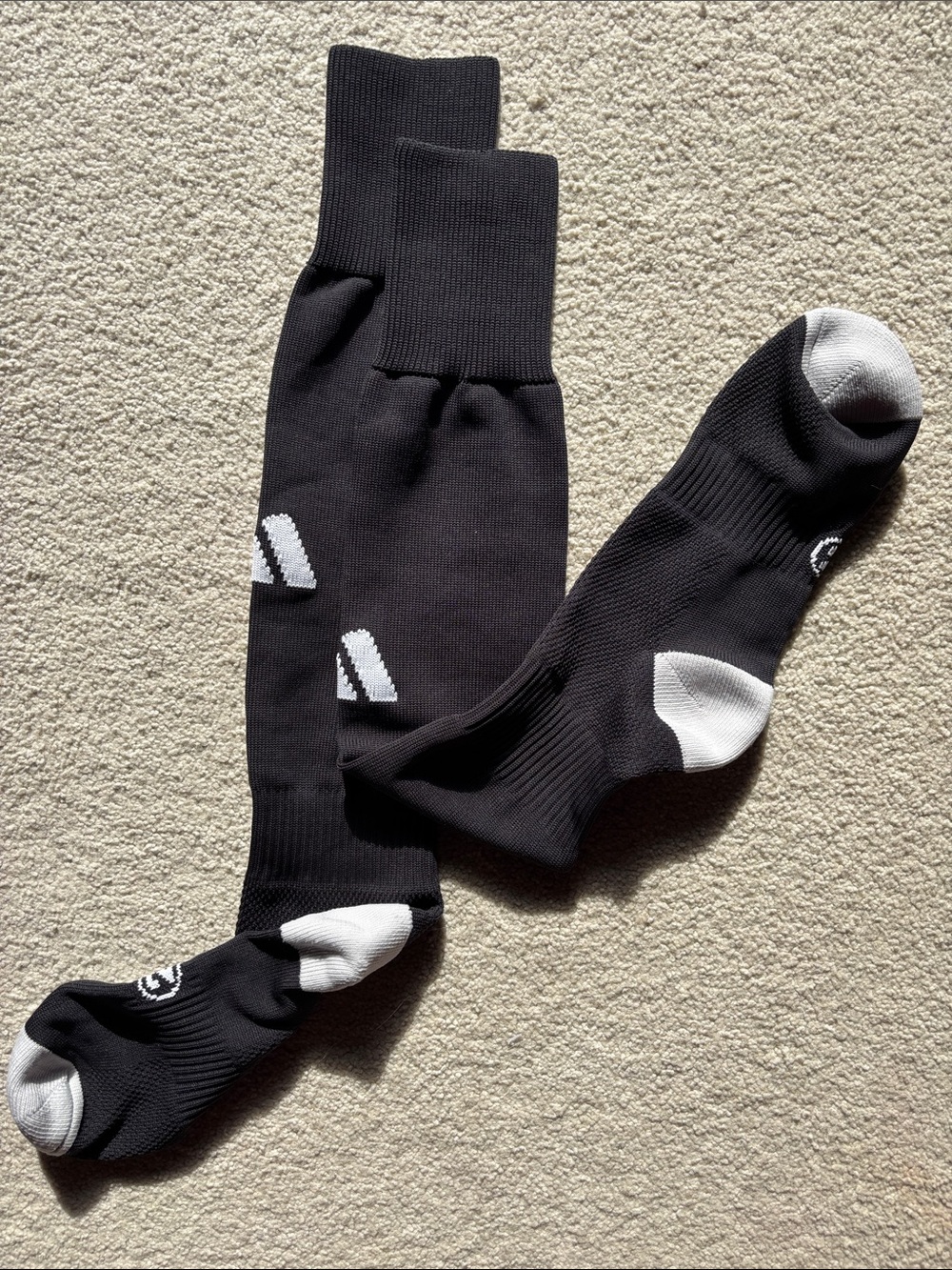 NWOT Adidas Soccer Socks with White Accents. Size 2.